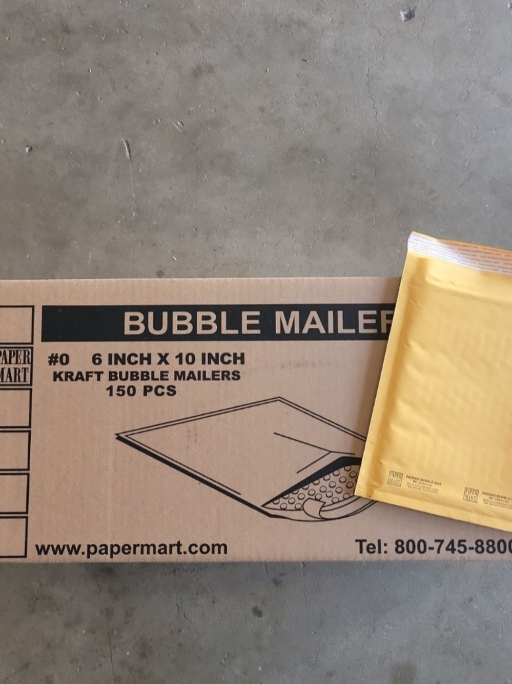 Paper Mart Kraft Yellow Bubble Mailers - 6 x 10 Inch Pack